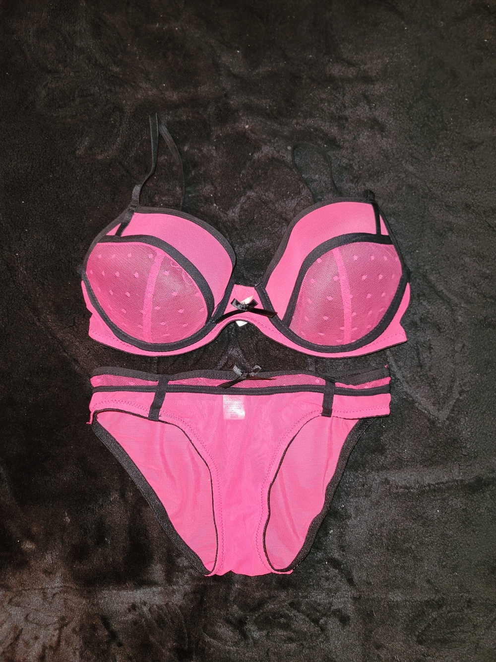 Pink Mesh Bra & Panty Set